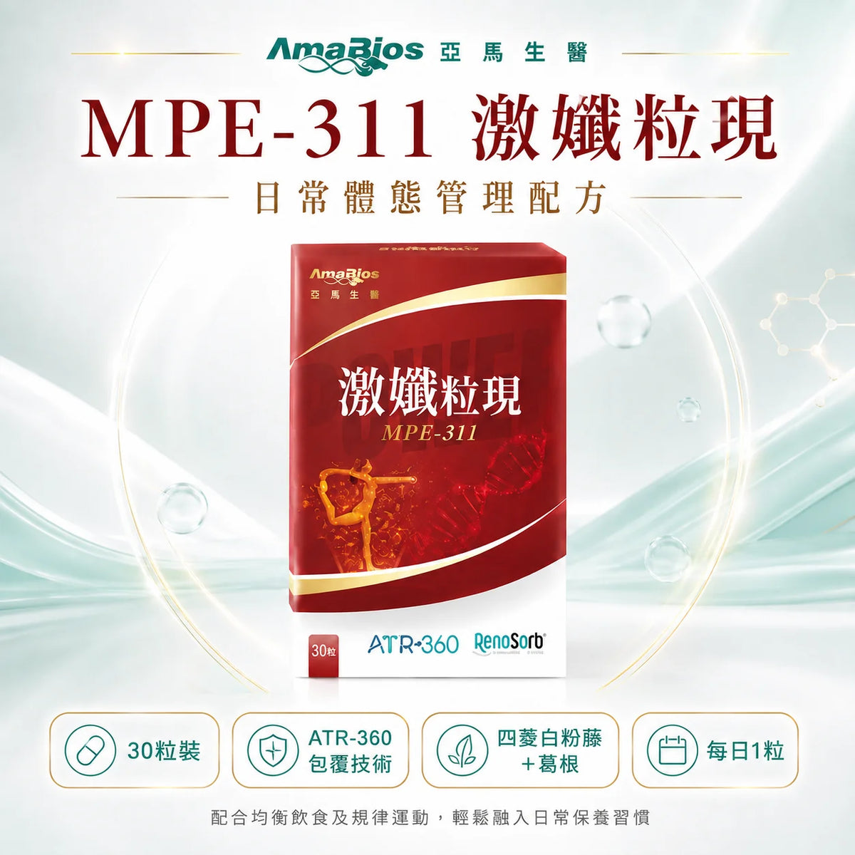 AmaBios 亞馬生醫 - MPE-311 激孅粒現 (30粒) ATR-360包覆技術