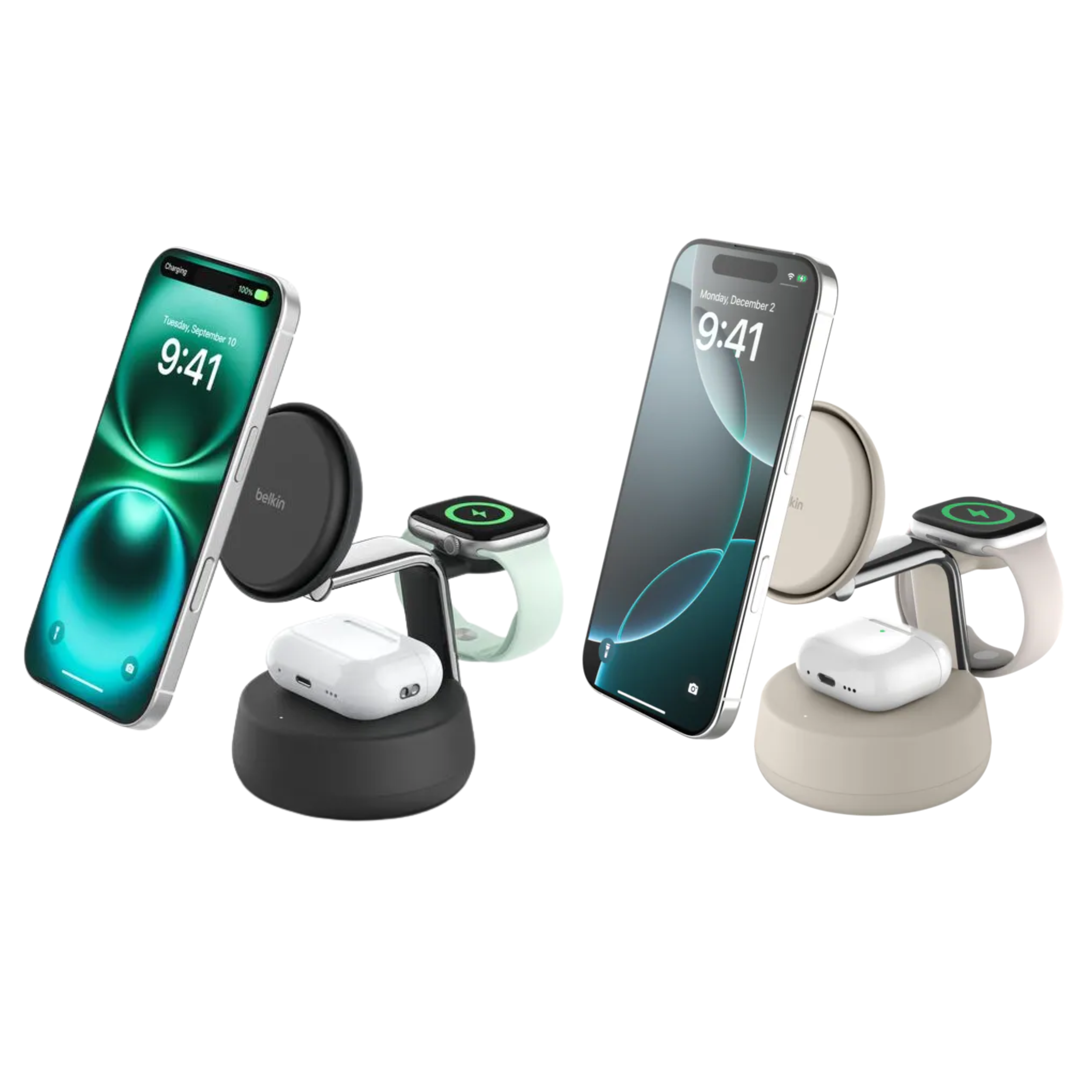 Belkin - UltraCharge Pro Qi2 3合1 磁吸充電座 25W 附45W充電器 WIZ040my【香港行貨】