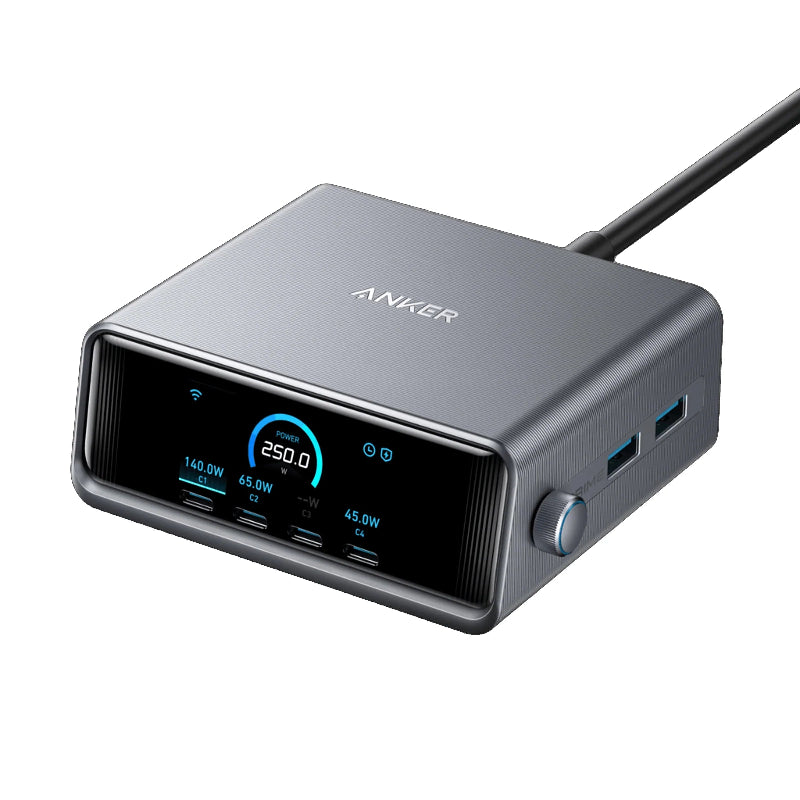 Anker - Prime Charger 140W 6Ports輸出智能桌上充電器 氮化鎵充電器 (Total 250W, GaNPrime) A2345【香港行貨】