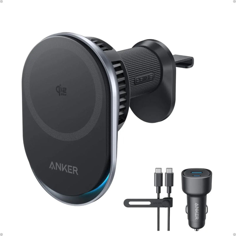 Anker - Prime Wireless Car Charger QI2 25W 磁吸充電車用支架 (MagGo, AirCool, Pad)【香港行貨】