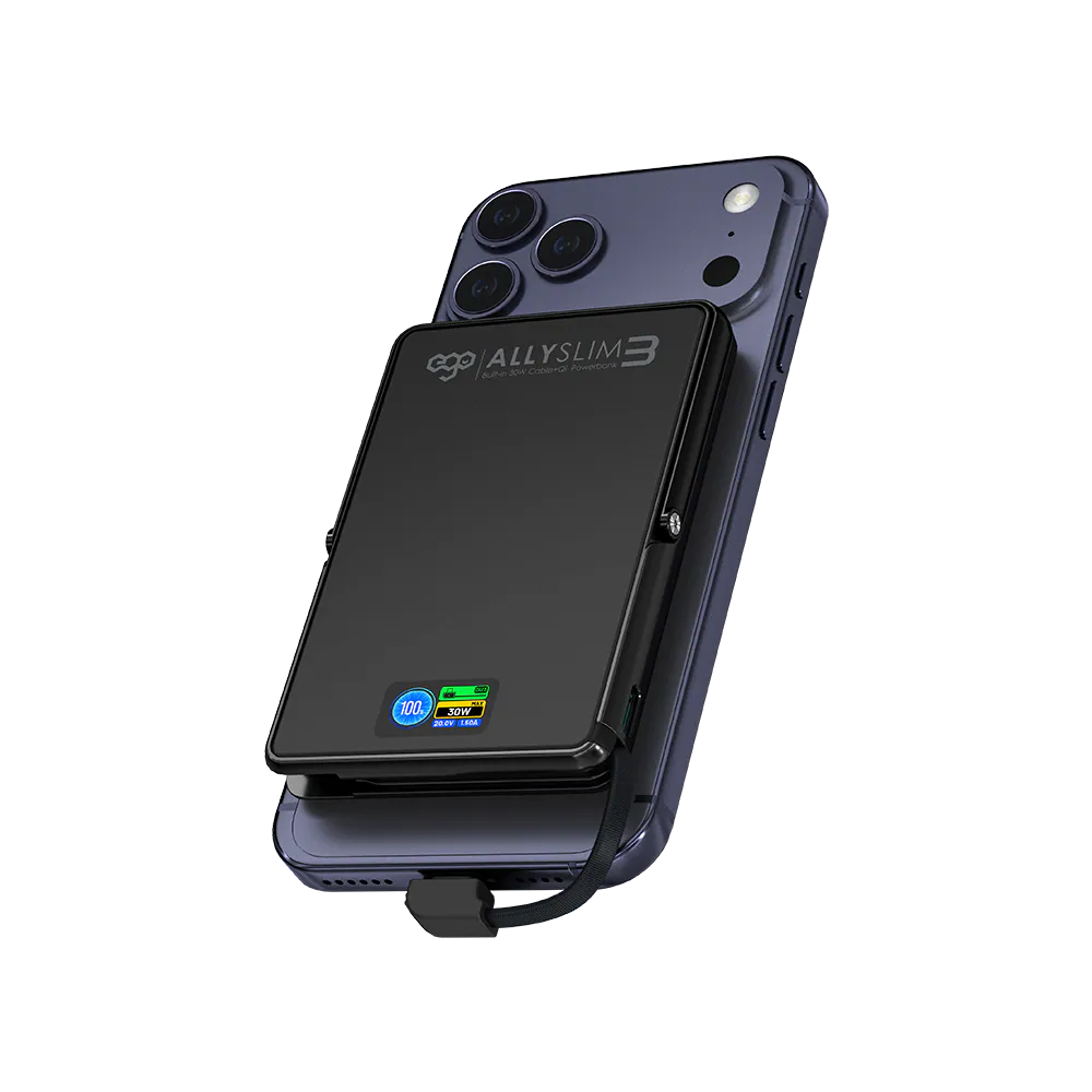 EGO - AllySlim3 4in1 30W PD 10000mAh 外置電 行動電源 尿袋 半固態電池 (10000mAh, 3C可追溯二維碼版)【香港行貨】