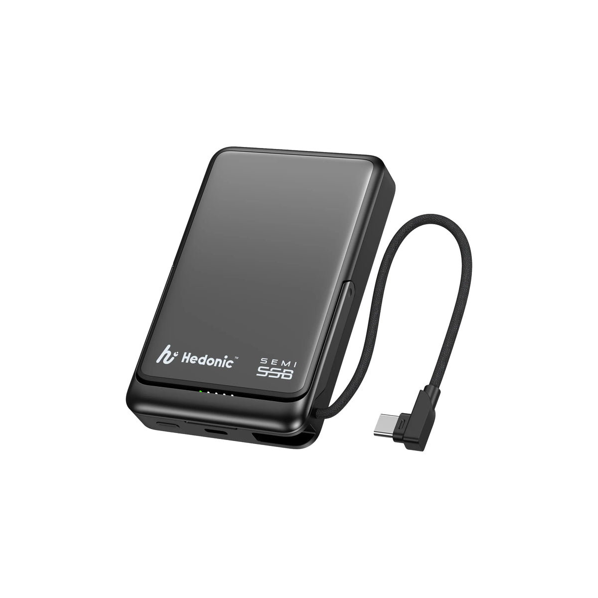 Hedonic - PD 3.0 半固態磁吸流動電源 USB-C 內置線支架 外置電 行動電源 尿袋 (10000mAh, CCC認證, SSB)【香港行貨】