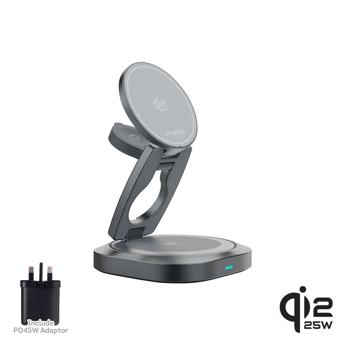 Magic-Pro - ProMini 35W Qi2.2認證 磁吸3in1 摺疊式無線充電座 (連火牛) MagW5R【香港行貨】