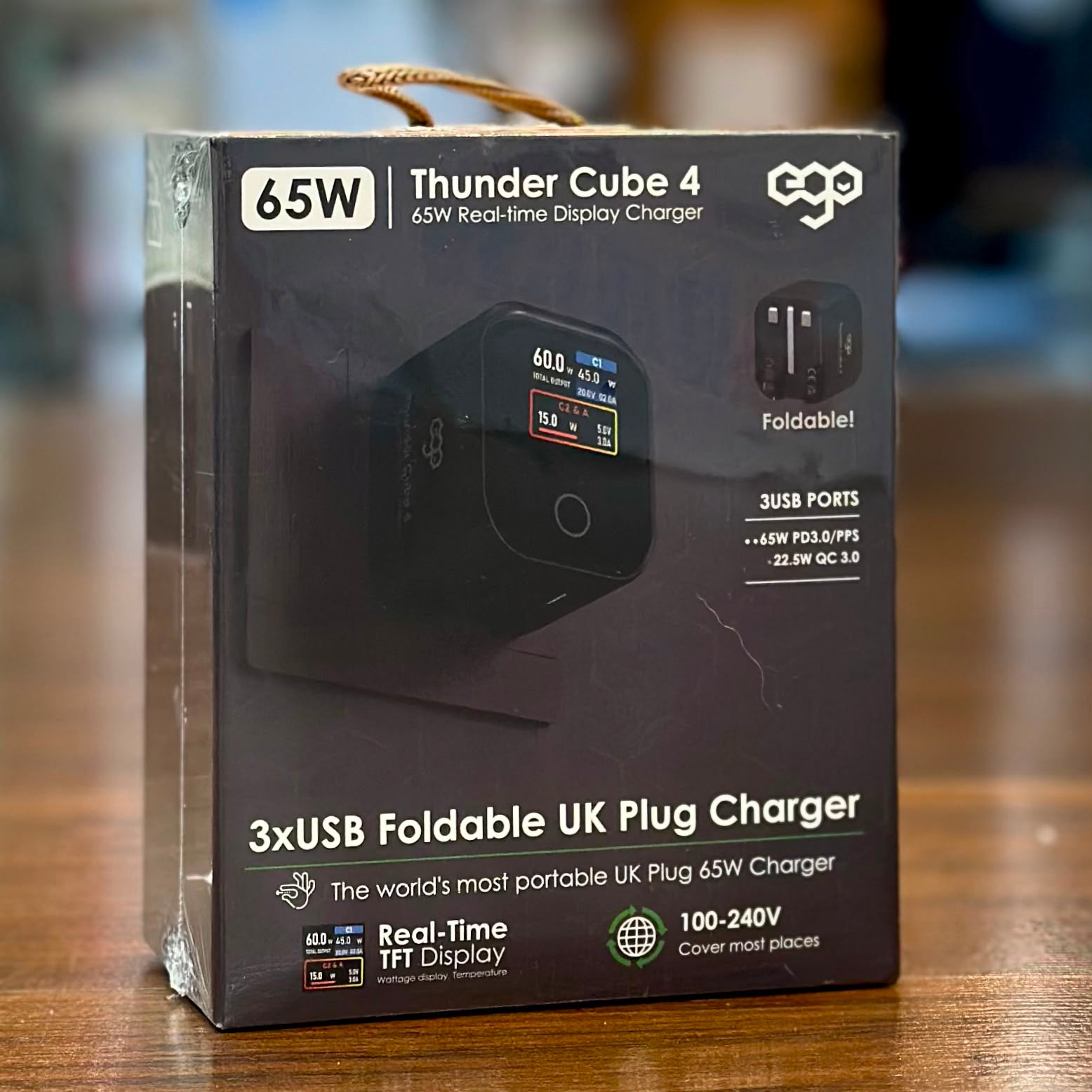 ego - 65W ThunderCube 4 摺疊插頭充電器 B12601【香港行貨】