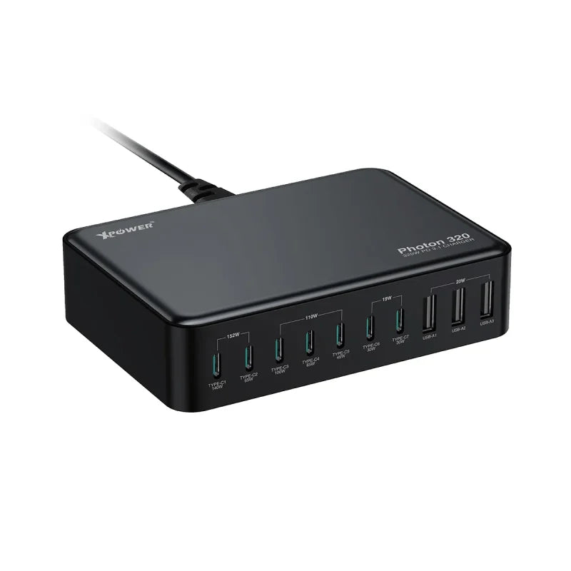XPower - PHOTON 320 320W 10合1 PD3.1/PPS 桌上型快速充電器 0262【香港行貨】
