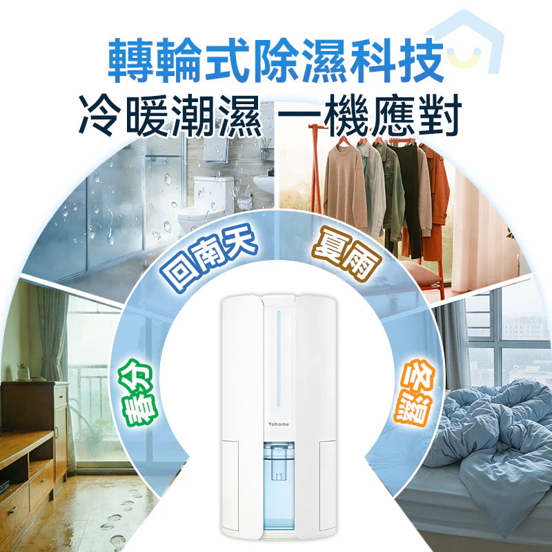 Yohome 家の逸 - HL200 4L抽濕機 吸濕器 轉輪式Dual-Dry專利四季控濕暖風乾衣抽濕機【香港行貨】