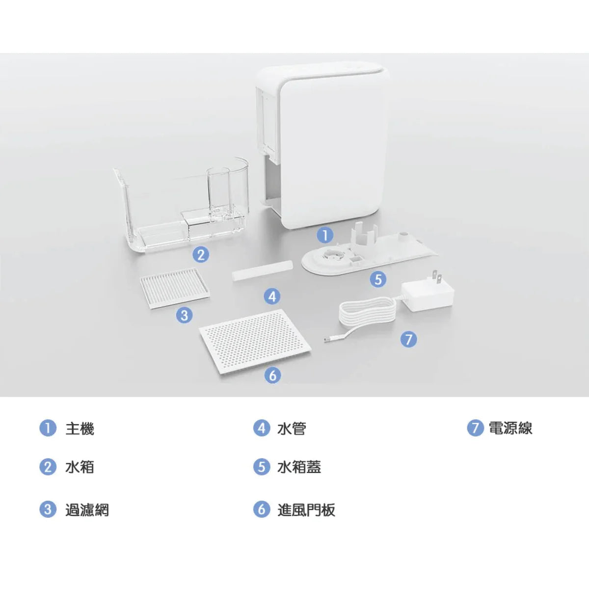 DTEX - 智能三合一小型抽濕機 (1L) 抽濕、加濕、空氣淨化 (白色)【香港行貨】