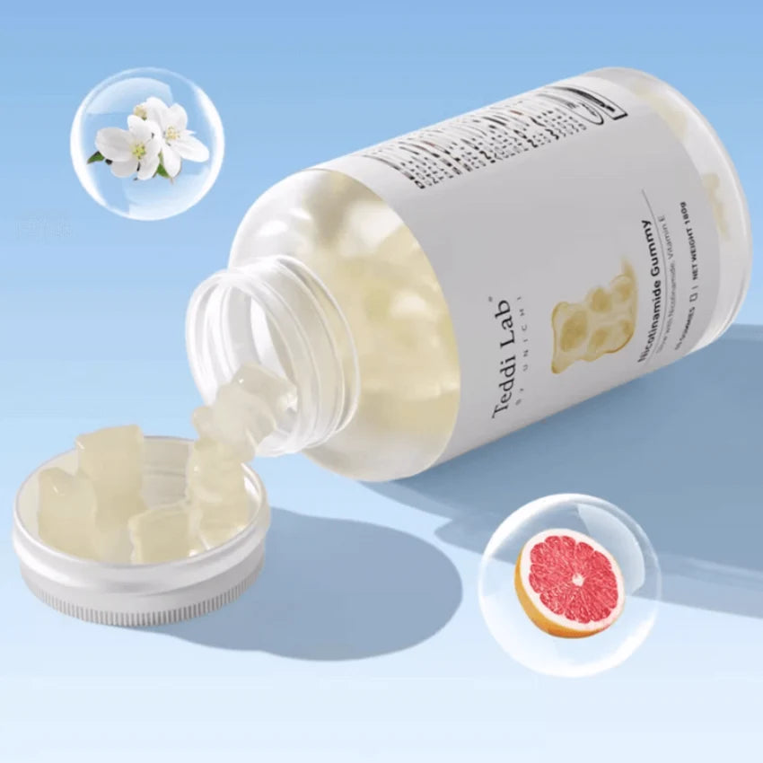 Unichi - Teddi Lab 酰胺精華美白小熊軟糖 茉莉花葡萄柚口味 (60粒) Nicotinamide Gummy Plus