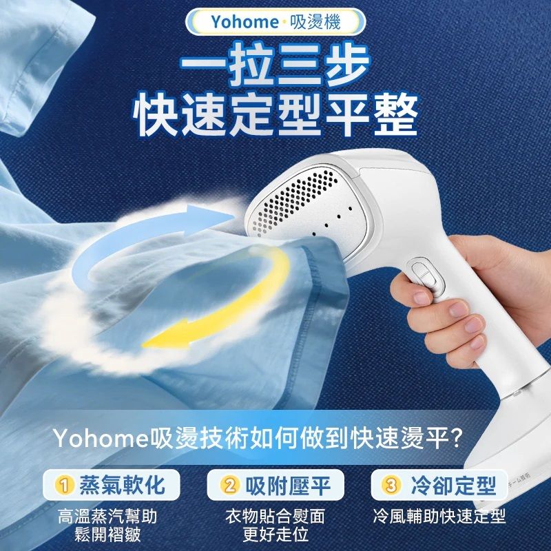 Yohome 家の逸 - YF-718A 吸附掛燙蒸氣熨斗機 真空吸附式 直掛速熱除皺便利 可拆水箱蒸氣 掛燙機PRO【香港行貨】