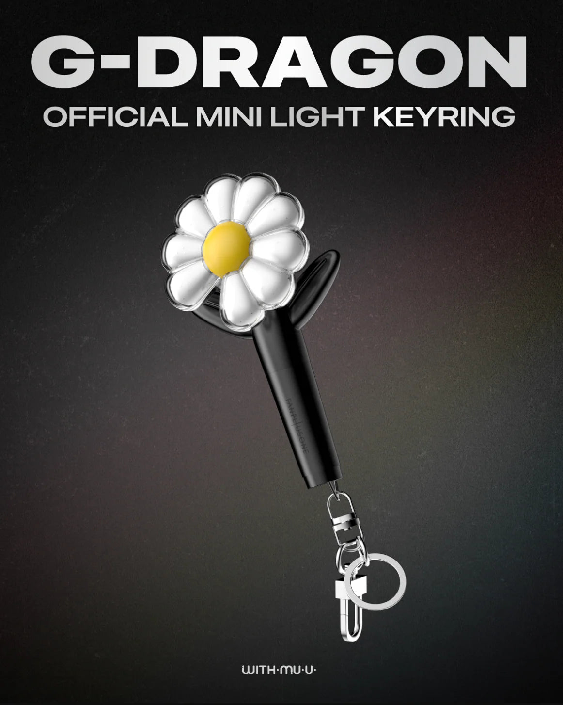 G-DRAGON OFFICIAL LIGHT STICK Keyring 官方應援手燈鑰匙圈  GD 小花 雛菊