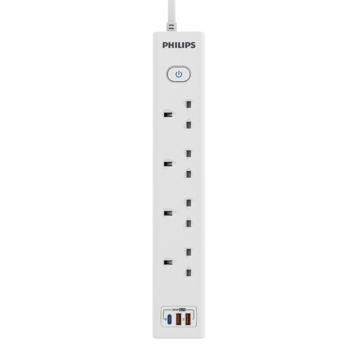Philips - CHP8243WB USB拖板 四位雙斷路總開關快充USB安全插座 【香港行貨】