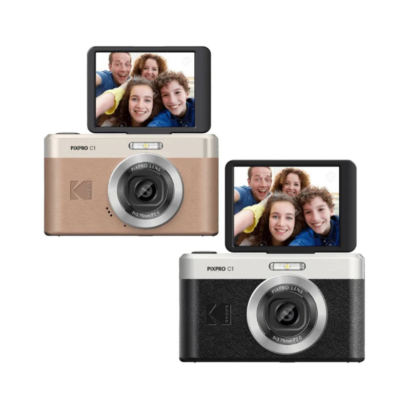 KODAK柯達 - PIXPRO C1 數碼相機 復古設計 26mm廣角 F2大光圈鏡頭【香港行貨】