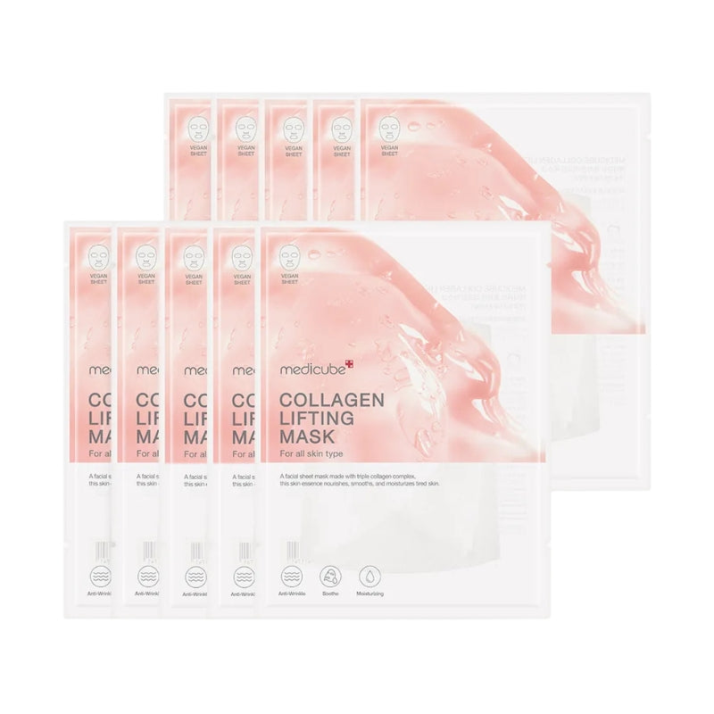 Medicube - Collagen Lifting Mask 三重膠原緊緻面膜 (10ea/10片)【平行進口】