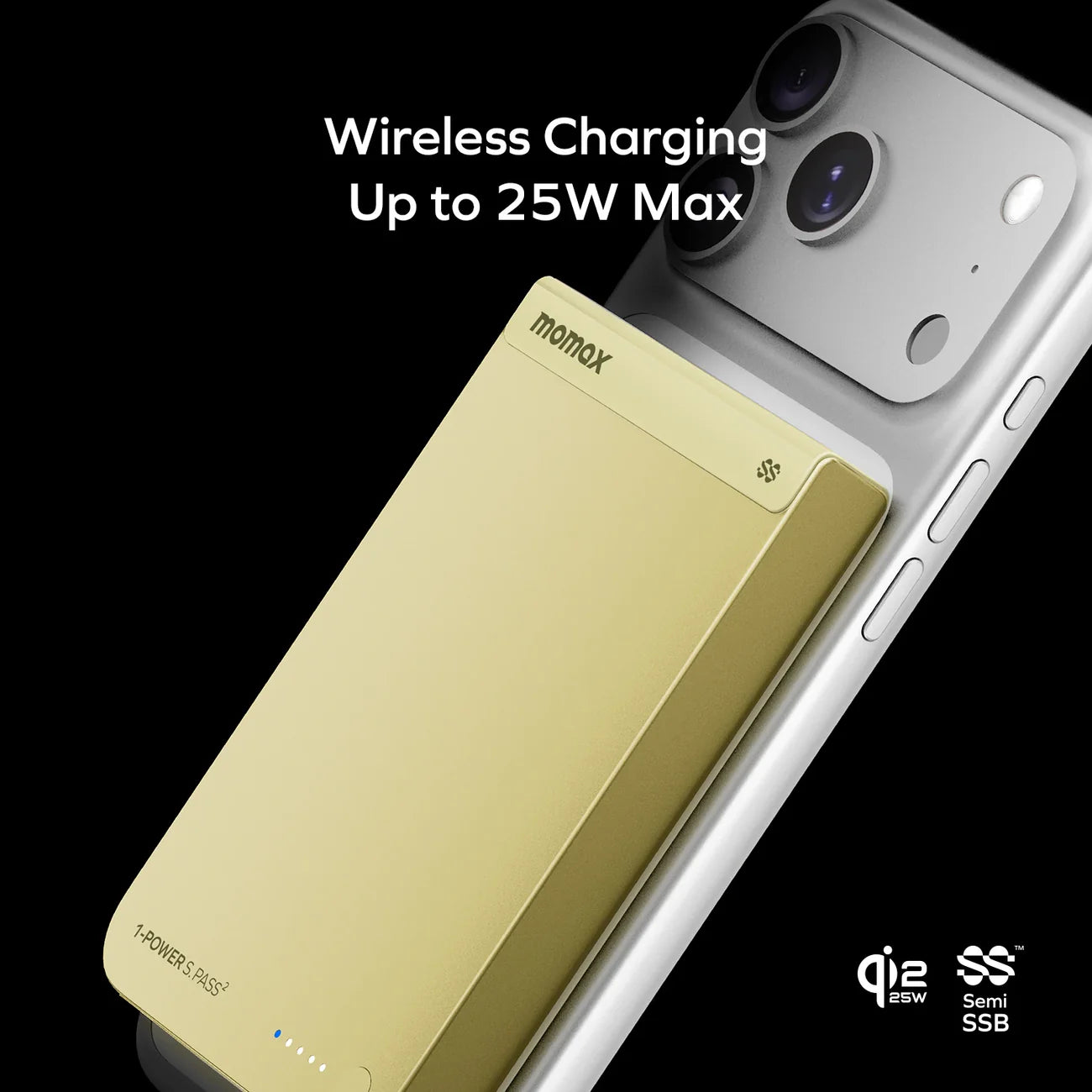 Momax - 1-Power S.Pass2 半固態磁吸流動電源 IP163Q22 外置電 行動電源 尿袋 (10000mAh, CCC認證, SSB)【香港行貨】