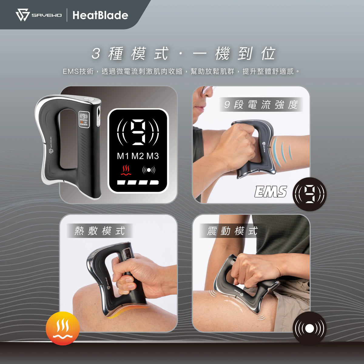 Savewo 救世 - HeatBlade EMS 溫能深層筋膜刀 EMS-FM01 (附送精油乙枝)【香港行貨 1年保養】