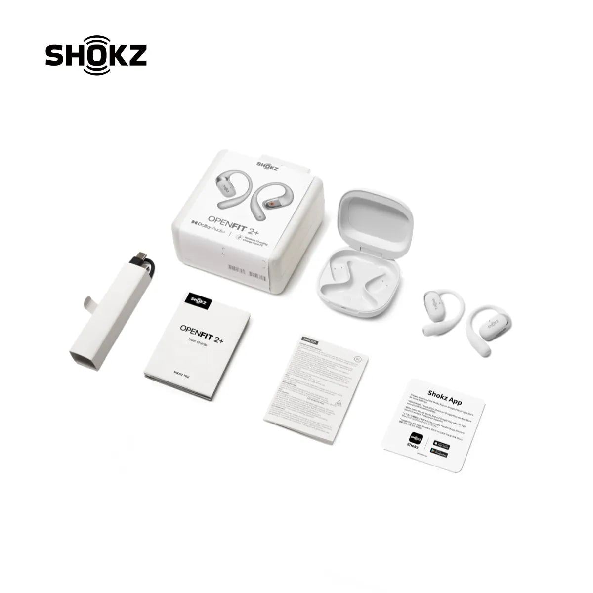 Shokz - OpenFit 2+ (2 Plus) 雙單元開放式藍牙耳機 T921 支援DolbyAudio 無線快充【香港行貨】