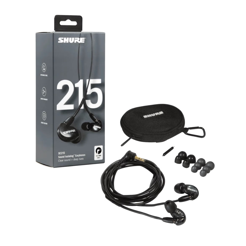 Shure - SE215 Professional Sound Isolating Earphones 專業隔音有線入耳式耳機【香港行貨】