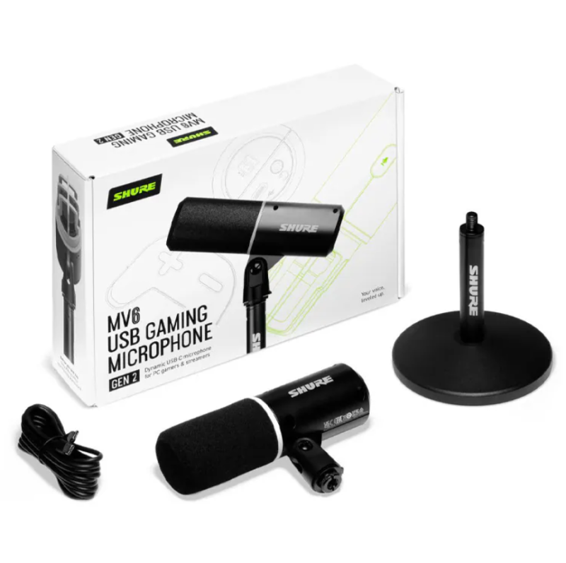 Shure - MV6 Gen 2 USB Gaming Microphone USB-C 動圈式麥克風 2代 為玩家和主播而打造【香港行貨】