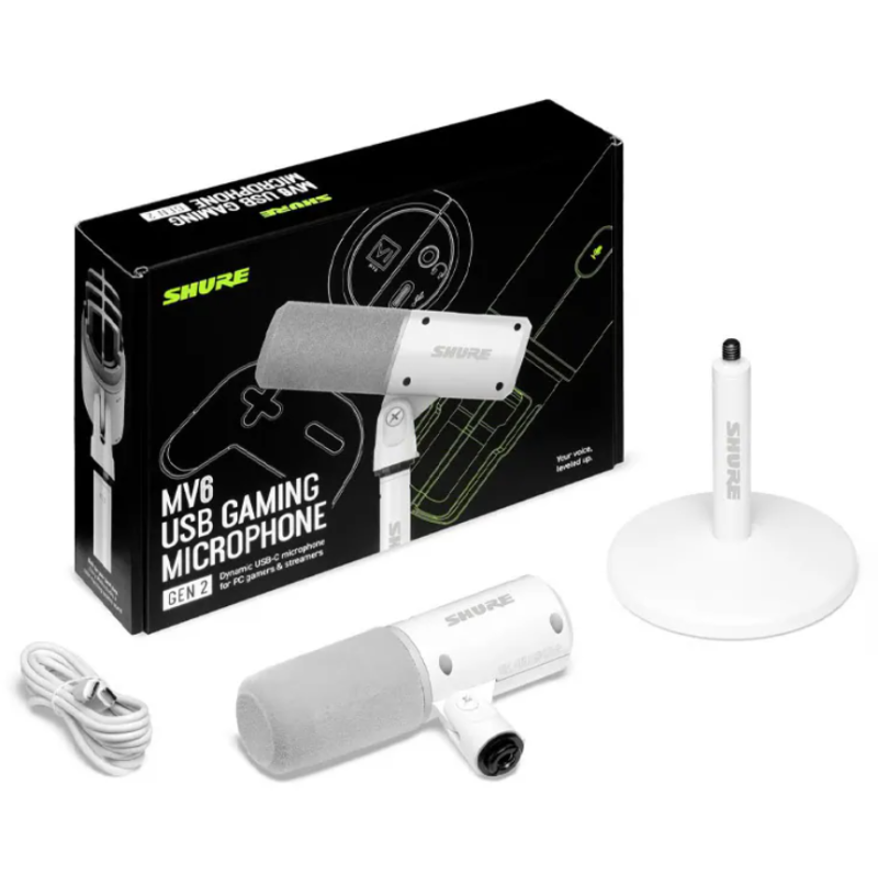 Shure - MV6 Gen 2 USB Gaming Microphone USB-C 動圈式麥克風 2代 為玩家和主播而打造【香港行貨】
