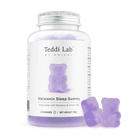 Unichi - Teddi Lab 褪黑素酣睡小熊軟糖 (60粒) 3mg褪黑激素 檸檬&薰衣草口味  Melatonin Sleep Gummy【Expire: 03/2029】