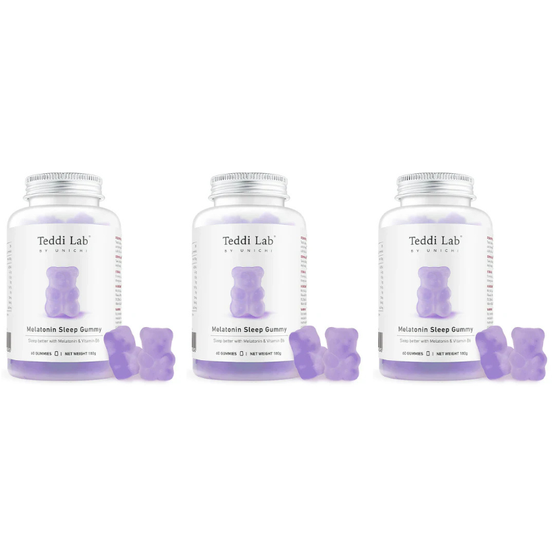Unichi - Teddi Lab 褪黑素酣睡小熊軟糖 (60粒) 3mg褪黑激素 檸檬&薰衣草口味  Melatonin Sleep Gummy【Expire: 03/2029】