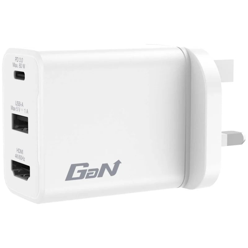 Verbatim - Charge & Screen Share Adapter PD 60W 充電及屏幕共享 GaN 充電集線器 66895【香港行貨】