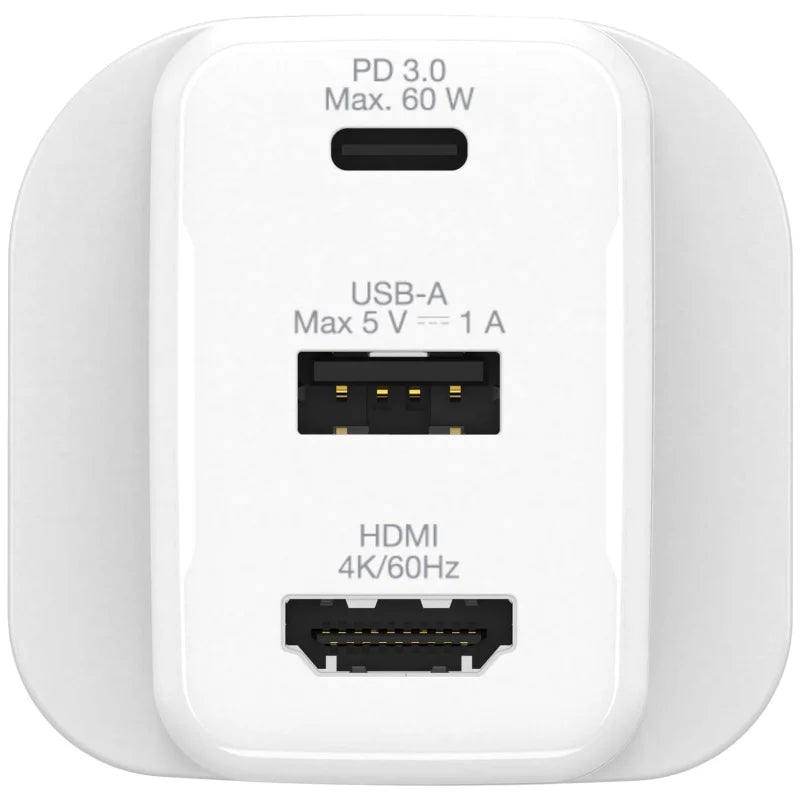 Verbatim - Charge & Screen Share Adapter PD 60W 充電及屏幕共享 GaN 充電集線器 66895【香港行貨】