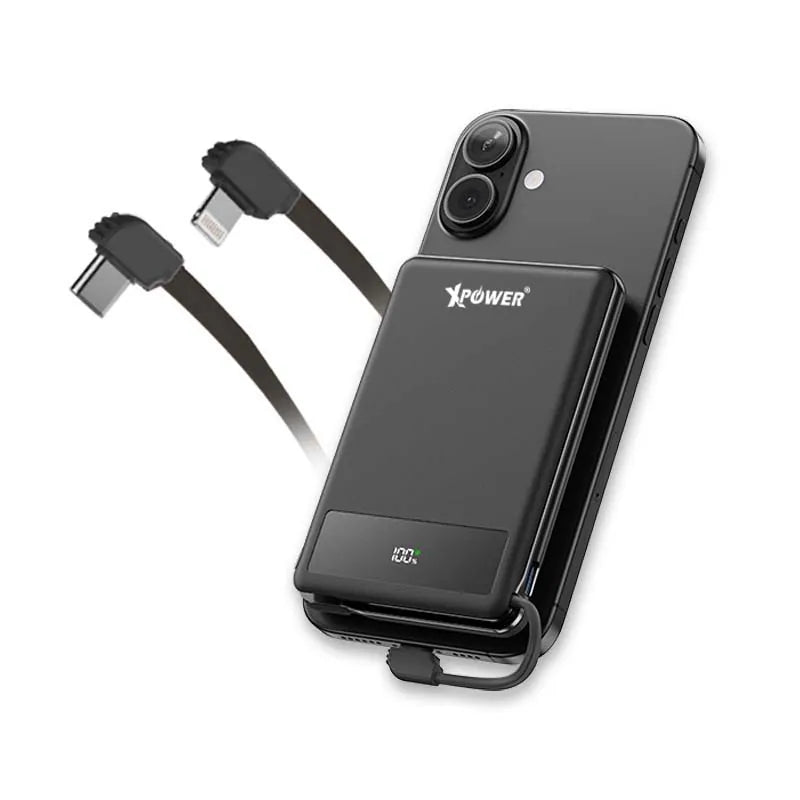 XPower - MagThin 10 MT10數顯 PD3.0 內置雙線行動電源 尿袋 *沒有磁吸* (10000mAh, CCC認證, 3C可追溯二維碼)【香港行貨】