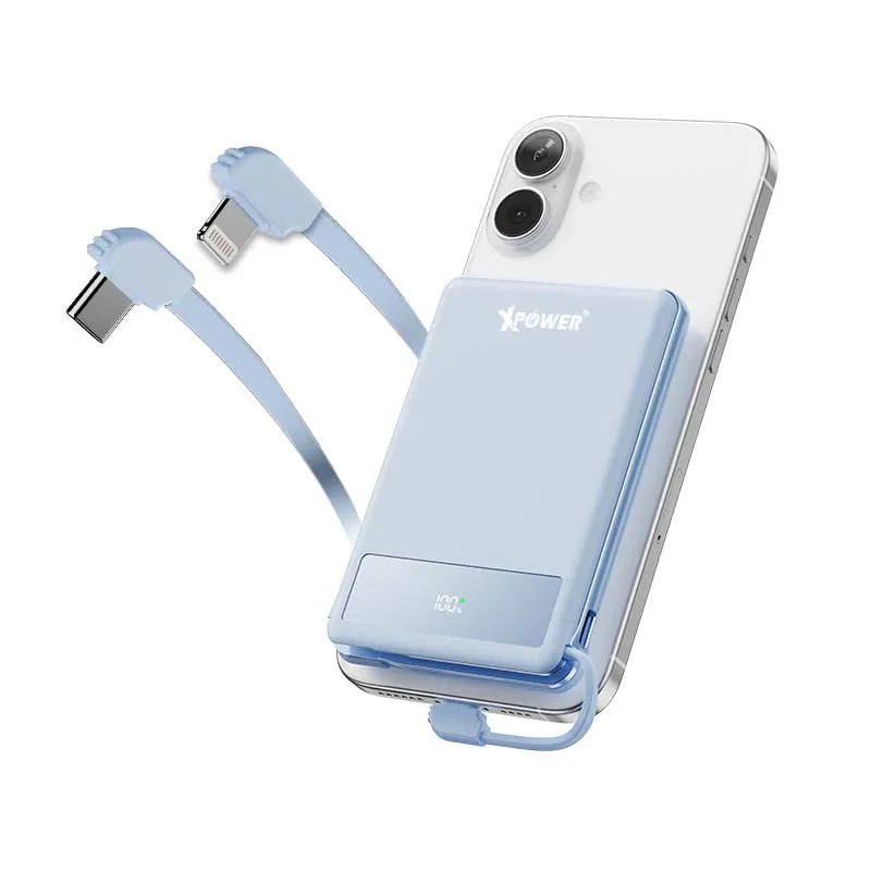 XPower - MagThin 10 MT10數顯 PD3.0 內置雙線行動電源 尿袋 *沒有磁吸* (10000mAh, CCC認證, 3C可追溯二維碼)【香港行貨】