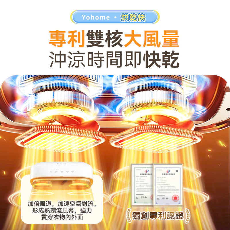 Yohome 家の逸 - YH-021 家居晾衫乾衣機 雙核Max多件速乾除菌淨味暖衣 4合1免安裝折疊可移動烘乾機PRO【香港行貨】
