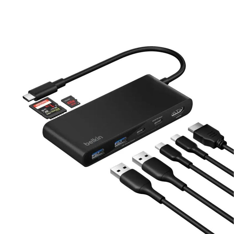 Belkin - Connect USB 7合1 Adapter 100W 集線器 多連接埠轉接器 AVC023fqBK【香港行貨】