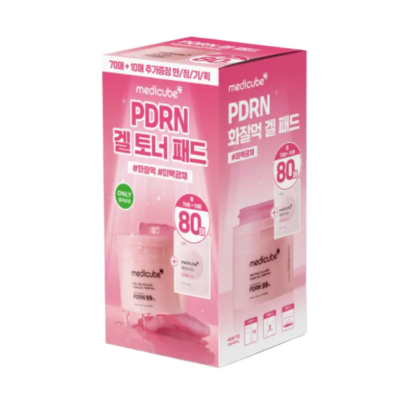 Medicube - PDRN Pink Collagen Toner Pads 粉紅膠原凝膠爽膚棉 80片增量裝 (70 Pads+10 Pads)【平行進口】