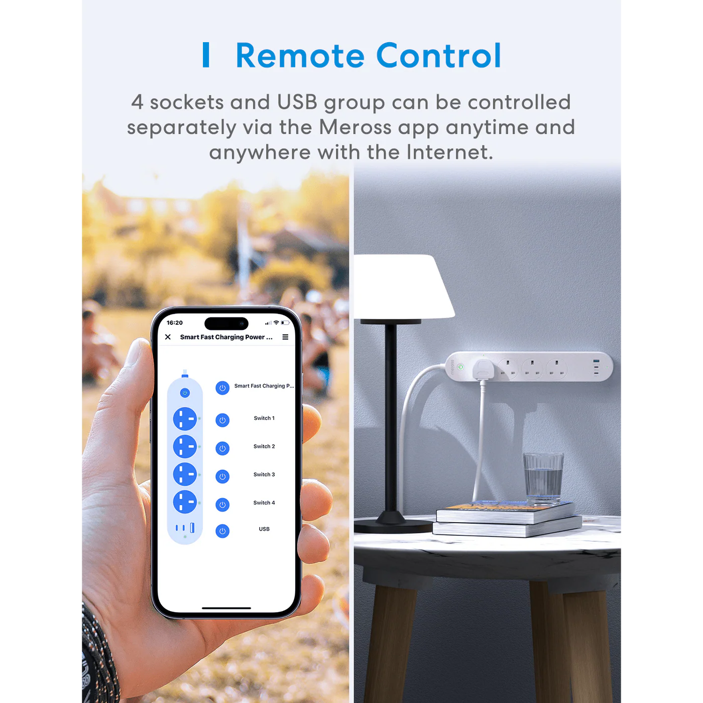 Meross - Smart Power Strip 智能快充拖板 65W GaN 智能拖板 (MSP843P UK)【香港行貨】