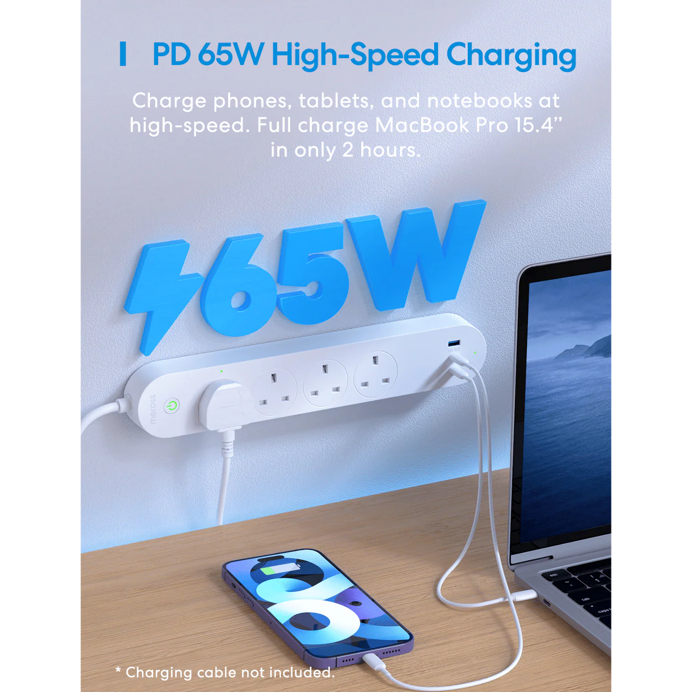 Meross - Smart Power Strip 智能快充拖板 65W GaN 智能拖板 (MSP843P UK)【香港行貨】