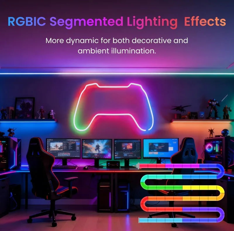 SwitchBot - RGBIC 霓虹燈繩燈 (5米) 適用於 Apple Home、Alexa 和 Google Home【香港行貨】