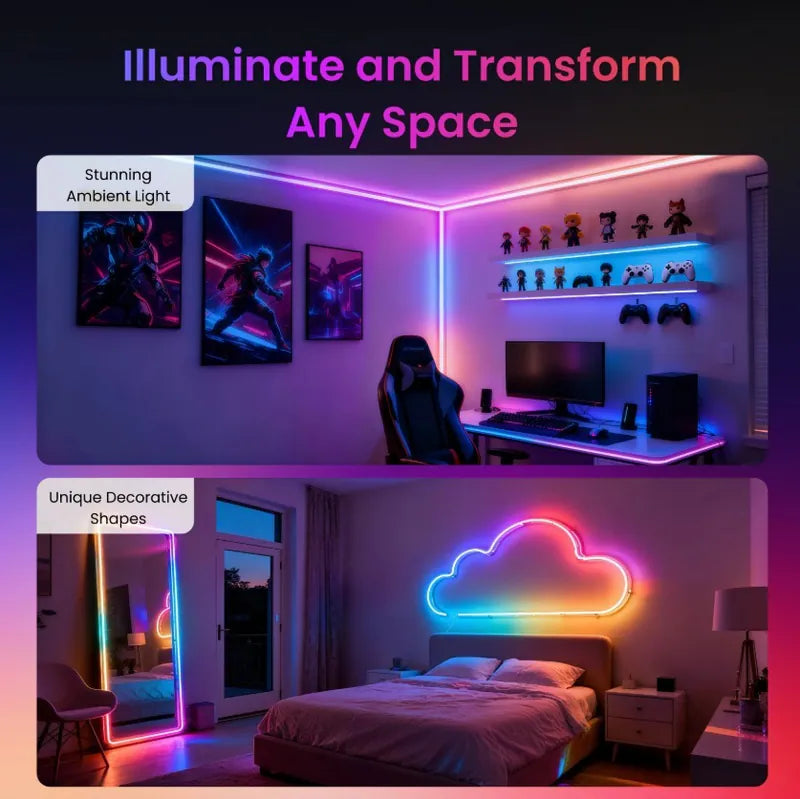 SwitchBot - RGBIC 霓虹燈繩燈 (5米) 適用於 Apple Home、Alexa 和 Google Home【香港行貨】