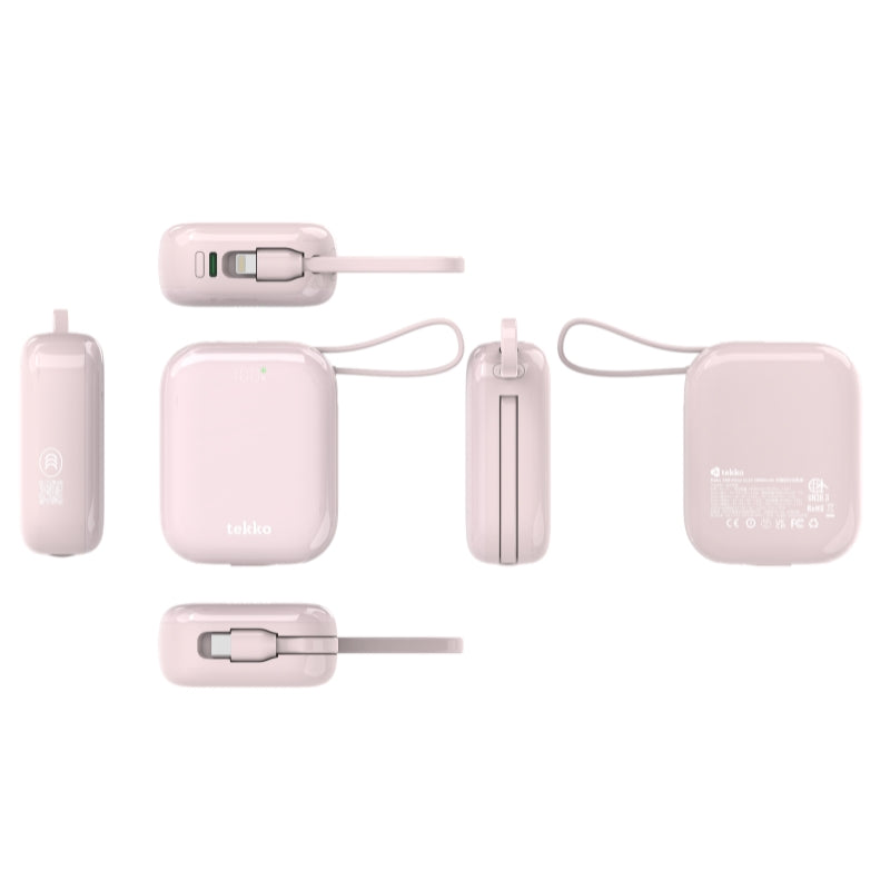 tekko - SSB-Nano CL10 Mini Power Bank 迷你自帶雙線半固態行動電源 尿袋 (10000mAh, CCC認證, 3C可追溯二維碼)【香港行貨】