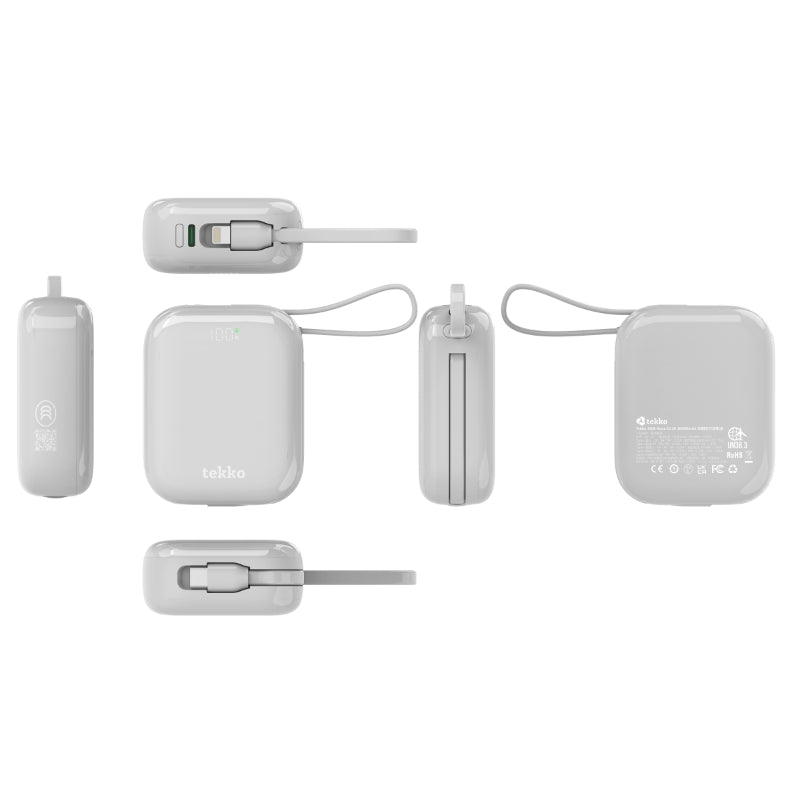 tekko - SSB-Nano CL10 Mini Power Bank 迷你自帶雙線半固態行動電源 尿袋 (10000mAh, CCC認證, 3C可追溯二維碼)【香港行貨】