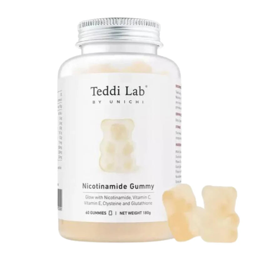 Unichi - Teddi Lab 酰胺精華美白小熊軟糖 茉莉花葡萄柚口味 (60粒) Nicotinamide Gummy Plus