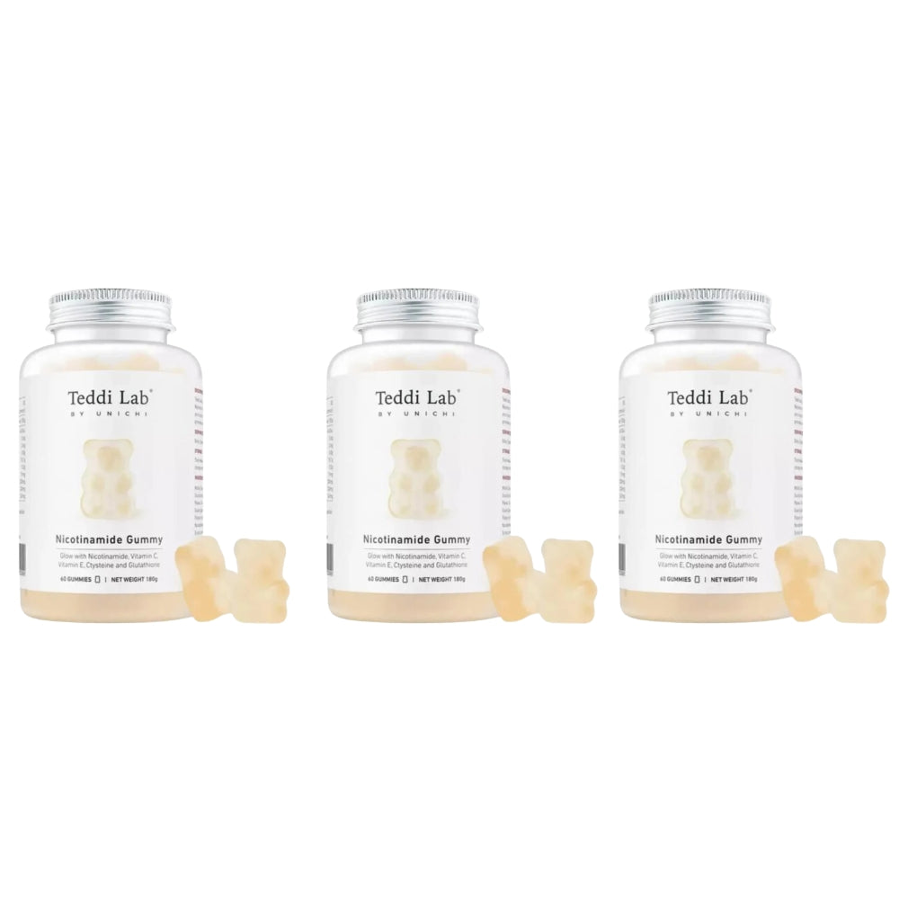 Unichi - Teddi Lab 酰胺精華美白小熊軟糖 茉莉花葡萄柚口味 (60粒) Nicotinamide Gummy Plus