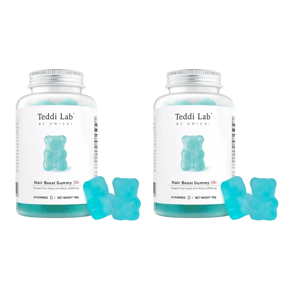 Unichi - Teddi Lab 育髮小熊軟糖 Plus升級版 (60粒) Hair Boost Gummy PLUS 海鹽青提味【Expire: 01/2029】