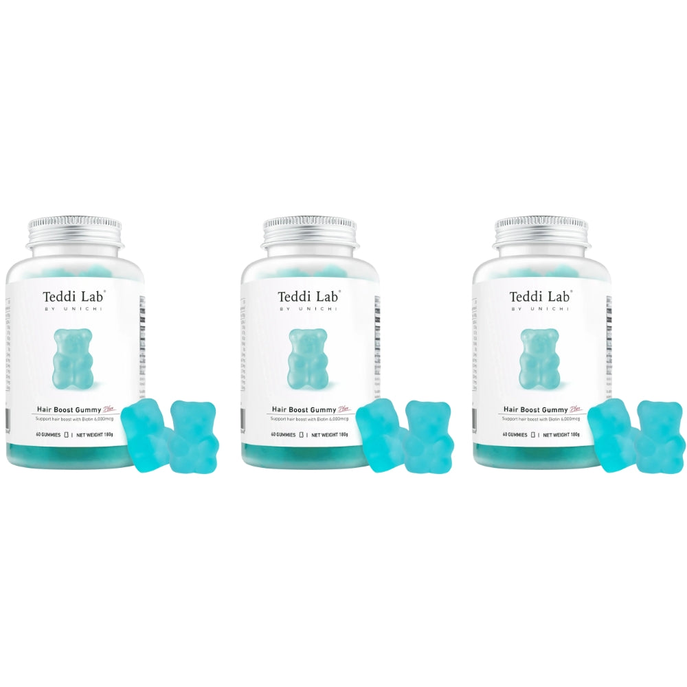 Unichi - Teddi Lab 育髮小熊軟糖 Plus升級版 (60粒) Hair Boost Gummy PLUS 海鹽青提味【Expire: 01/2029】