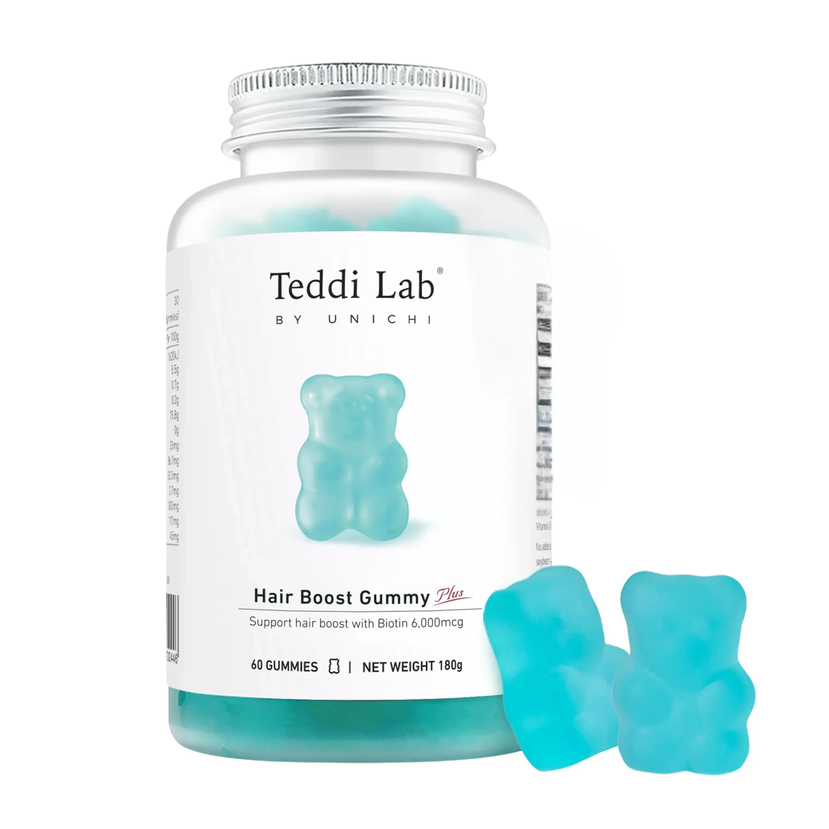 Unichi - Teddi Lab 育髮小熊軟糖 Plus升級版 (60粒) Hair Boost Gummy PLUS 海鹽青提味【Expire: 01/2029】